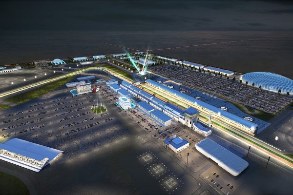 Losail international circuit. new grand stand, teams building and paddock reorganization project
